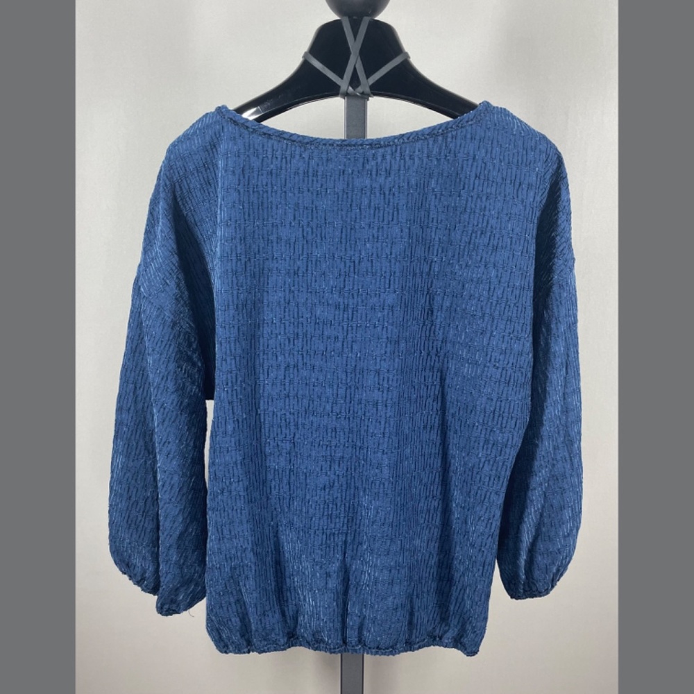 NEW Max Studio Shirt Womens Large blue boho casual classic - Picture 9 of 11